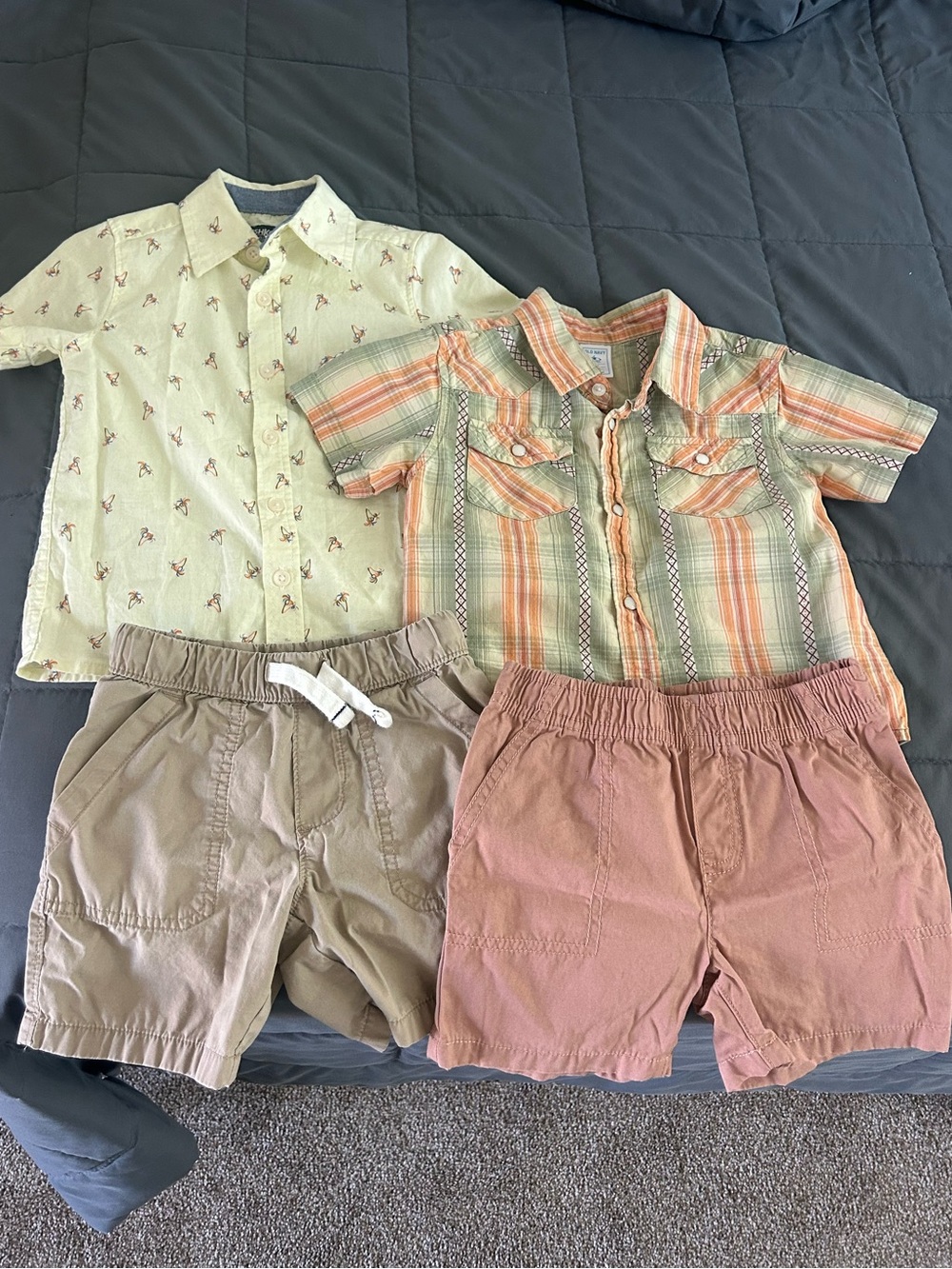 Little Boy Palm and Pearl snap Summer Sets